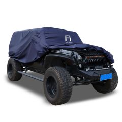 Hihaha Automobile Bodies SUV Car Cover Fit for Jeep Wrangler JK JL 2 Door with Driver Door - Pack of 1 Navy Blue
