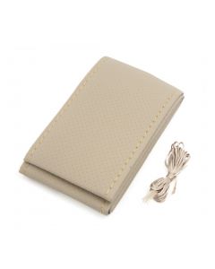 hihaha 38cm DIY Car Automotive Steering Wheel Cover With Needle and Beige Thread