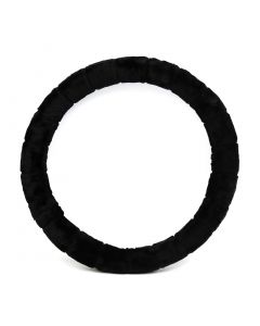 hihaha 33cm Inner Dia Black Soft Fuzzy Auto Car Steering Wheel Cover for Winter