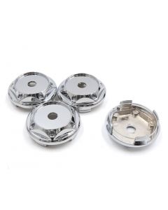hihaha 4 Pcs Silver Tone Chrome 66mm Dia 4 Lugs Car Wheel Rims Center Cap Hub Cover
