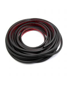 hihaha 15M Long D Shape Car Door Window Self Adhesive Rubber Seal Weather Strip Black Size L